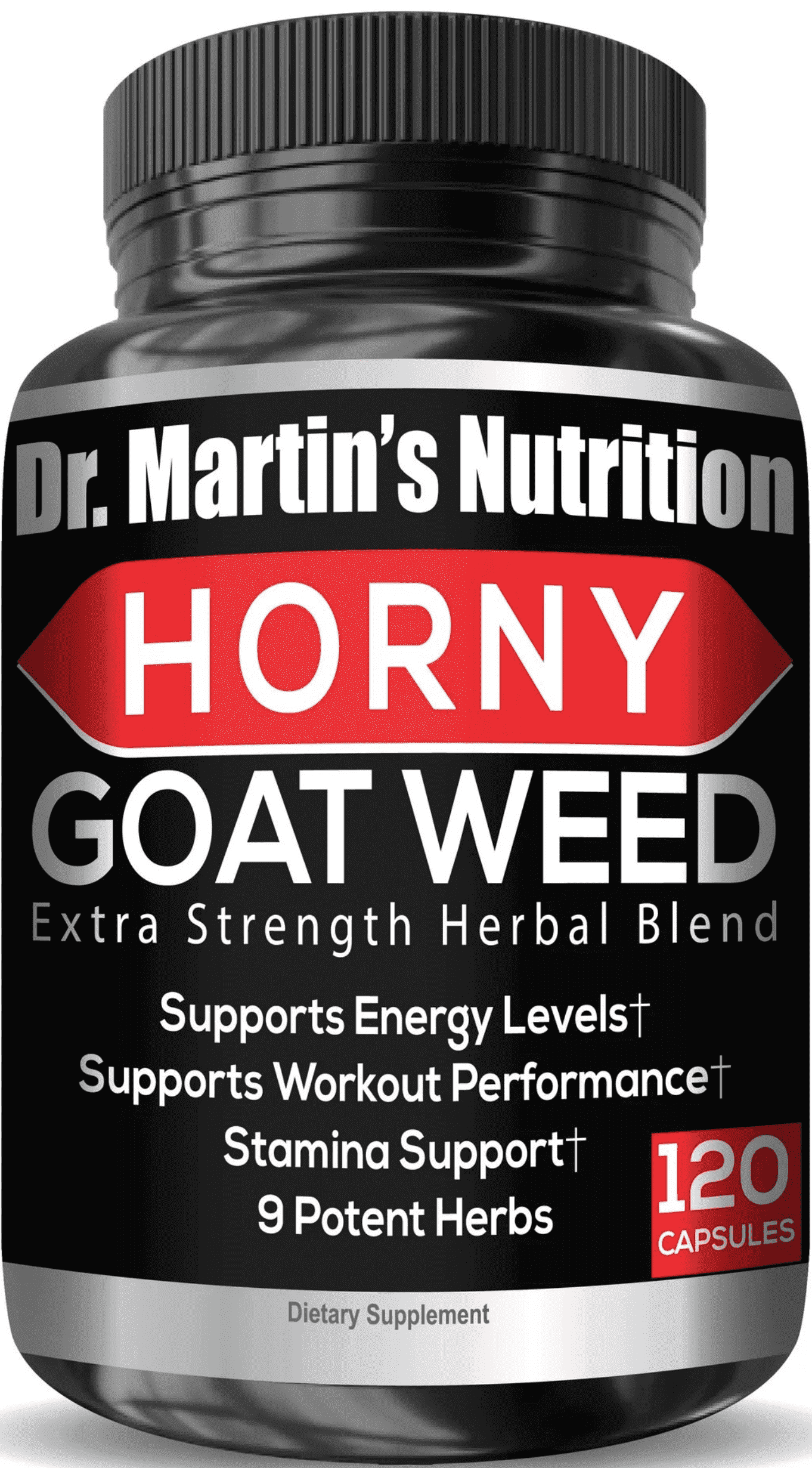 Horny Goat Weed 120 Capsules with Maca, L-Arginine, Ginseng & Tribulus | Herbal Blend for Daily Vitality & Wellness | For Male and Female