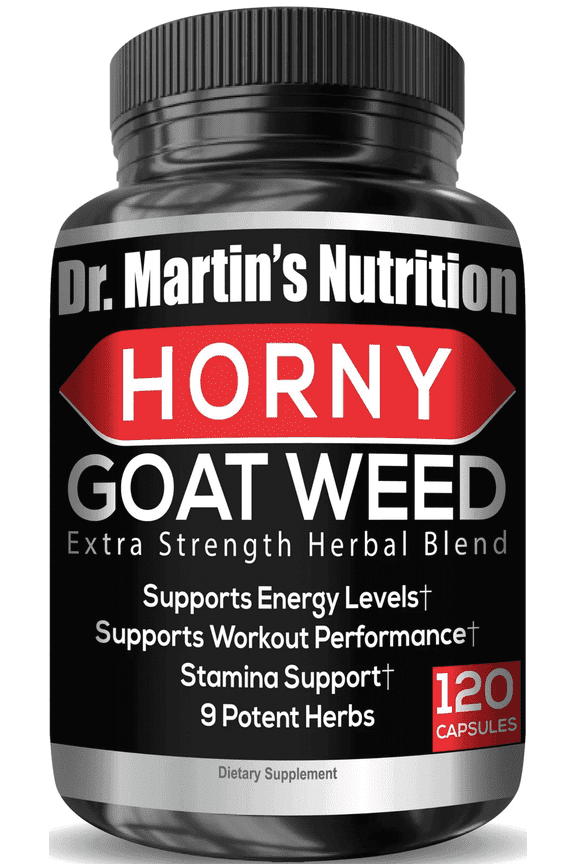 Horny Goat Weed 120 Capsules with Maca, L-Arginine, Ginseng & Tribulus | Herbal Blend for Daily Vitality & Wellness | For Male and Female