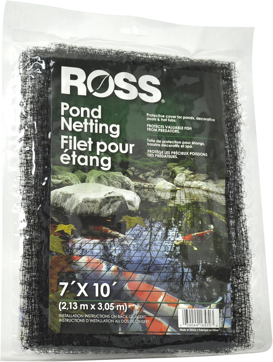 16570 Netting for Ponds, Pools, and Hot Tubs, 7 feet x 10 feet, Black ...