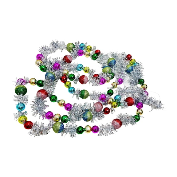 165Cm Colorful Bell And Pom Pom Garland For Vibrant Christmas Decorating