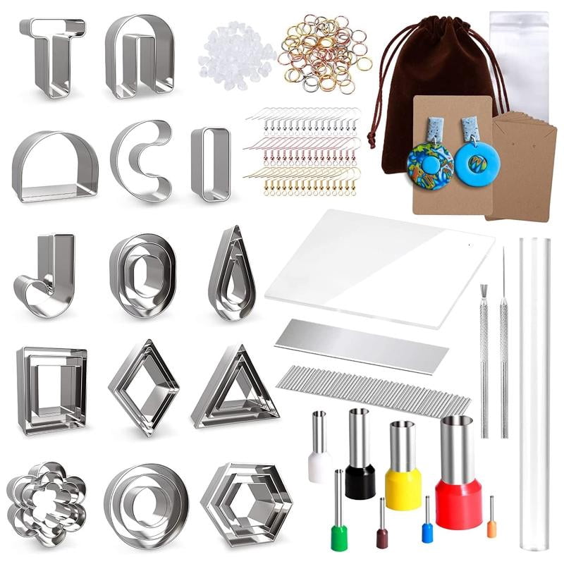 165PCS Polymer Clay Earring Making Tools Clay Earring Cutters Kit DIY Earring