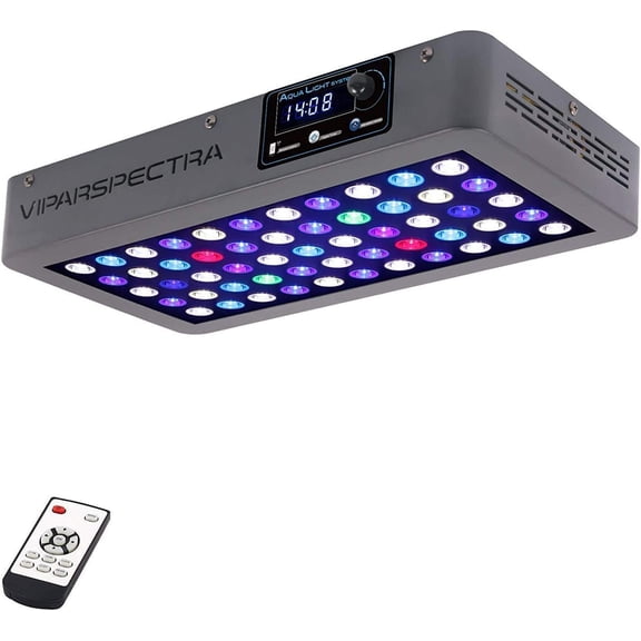 165W LED Aquarium Light Dimmable Full Spectrum LED Reef Lights | LED Lamps for Coral Saltwater Fish Tank, Remote/Timer Control, Programmable Auto On/Off, Dual Channel Brightness 0-100%