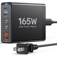 thumbnail image 1 of 165W USB C Fast Charger GaN Compact 6 Port PD USB C Charging Station Block Hub Plug Laptop Power Adapter Compatible with MacBook Pro/Air iPad Pro iPhone 16 15 14 13 12 Galaxy Note S24 Pixel Steam, 1 of 8