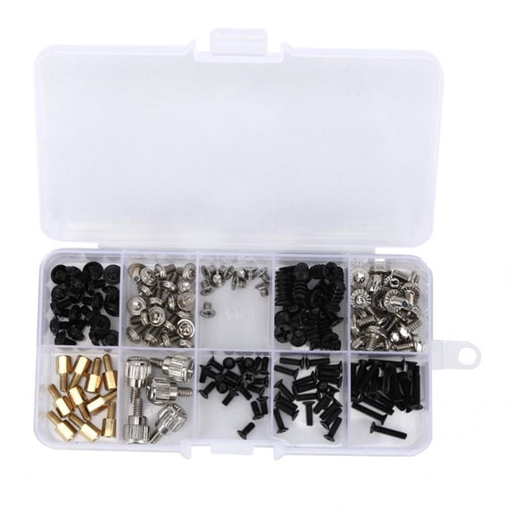 165pcs KB5/M2.5/ M3/M3.5 Desktop Computer Screws Blots Standoffs Set Assortment Kit Flat Countersunk Cross Head Screw