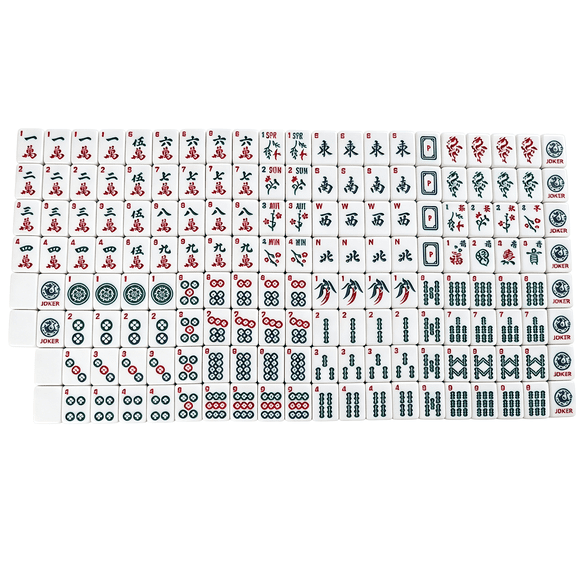 166-Tile American Mahjong Set with Arabic Numbers English Letters Classic Engraved Tile Game for Family Game Night Gatherings