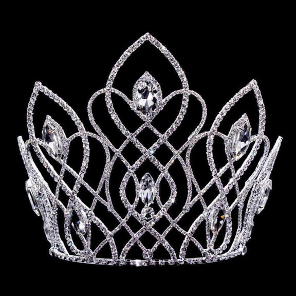 #16649 Vaulted Navette Tiara with Combs - 7.25"