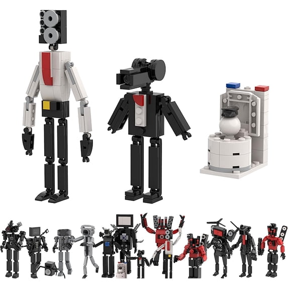 167 PCS Toilet Game Action Figure Building Blocks Set,Toilet Toys Speaker Man Camera Man TV Man Game Model Toys Anime Adventure Toys Gift for Kids and Friends