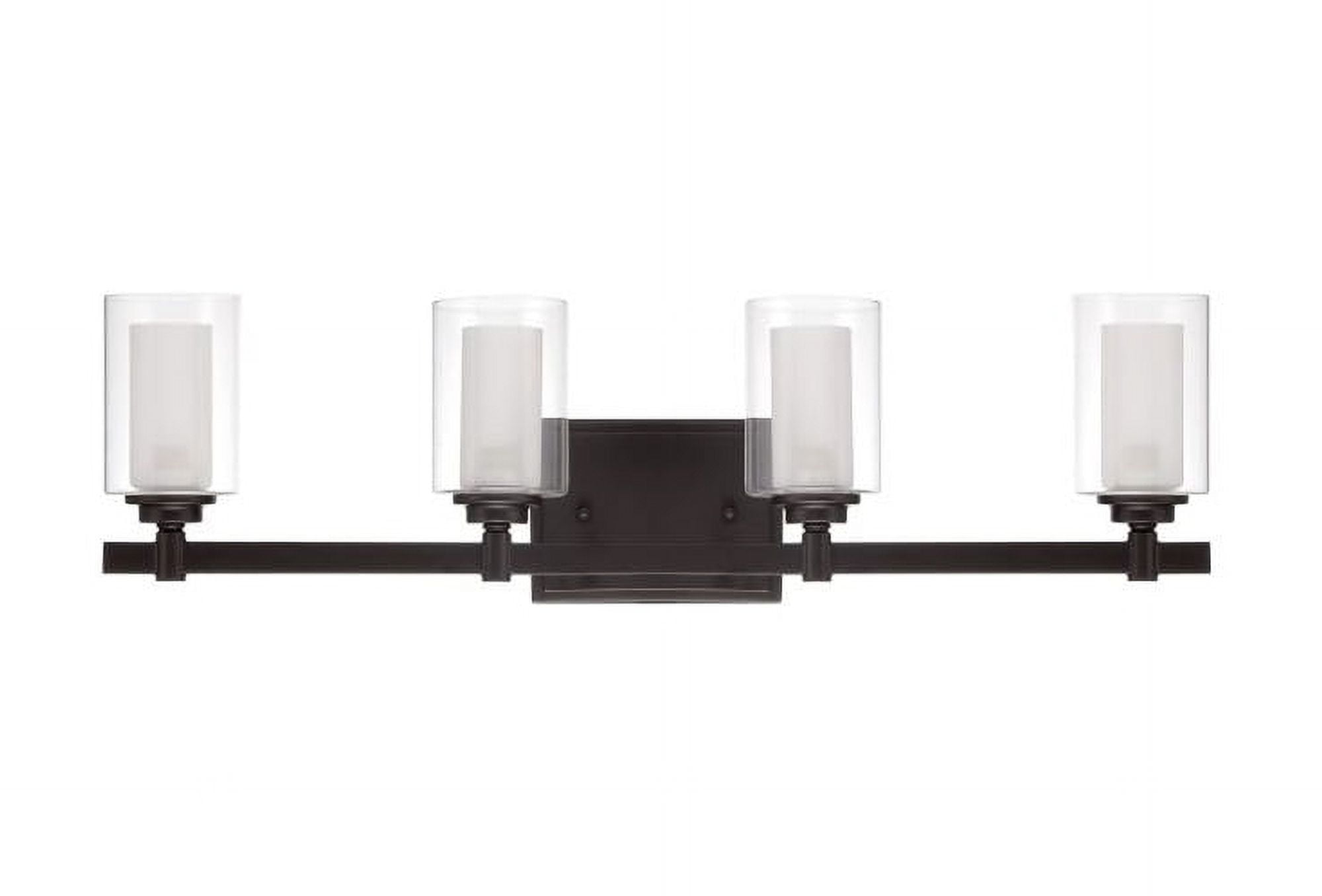 Espresso Modern 26.75" Vanity Light with Clear Glass Shades