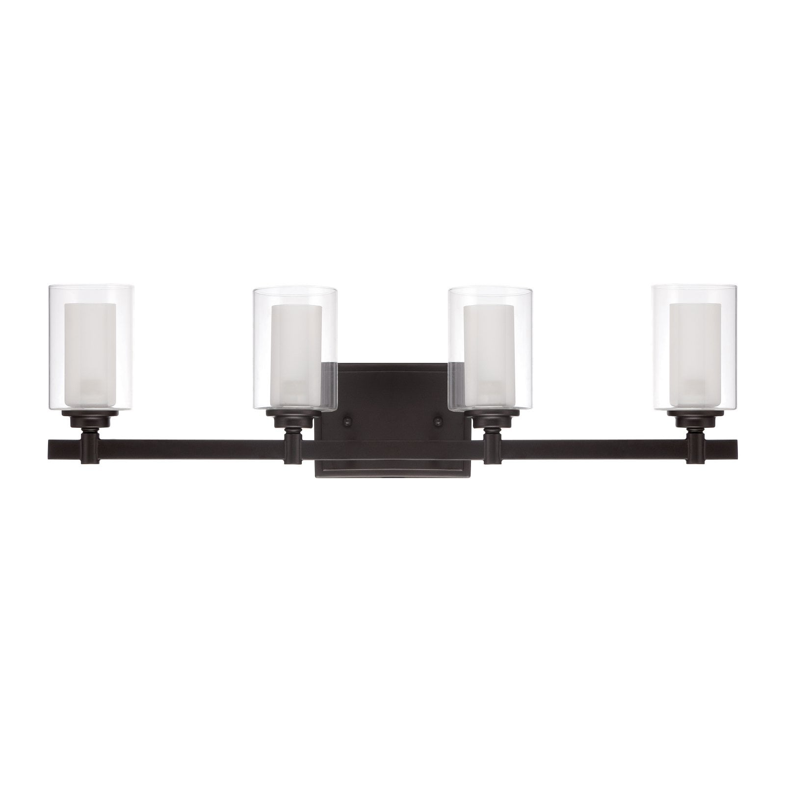 Espresso Modern 26.75" Vanity Light with Clear Glass Shades