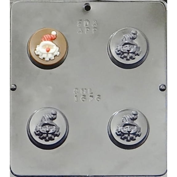 Candy Molds N More 4 Cavity Christmas Plastic Chocolate Candy Mold, Non-Stick