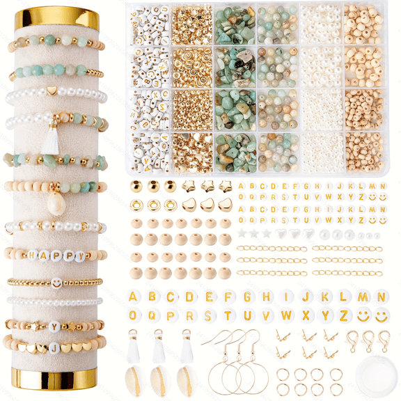 1679 Pcs Jewelry Making Supplies Kit Natural Stone Beads for Irregular Natural Stone with for DIY Craft Bracelet Necklace Earrings for Adults