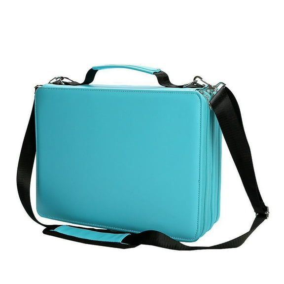 168/224 Slots Large Leather Marker Case with Shoulder Strap Multilayer Art Markers Carrying Bag Marker Pen Organizers