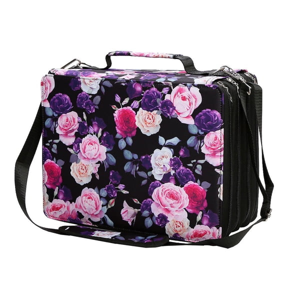 168/224 Slots Leather Marker Case with Shoulder Strap Large Multi-layer Markers Holder Carrying Bag for Paint Brush