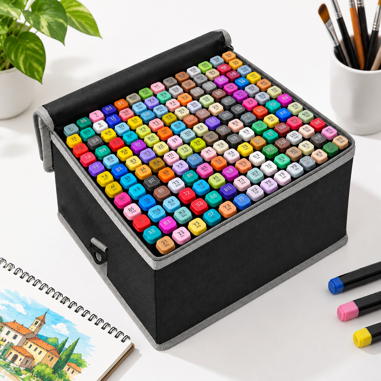 168 Colors Dual Tip Markers for Artist Drawing and Adult Coloring ...