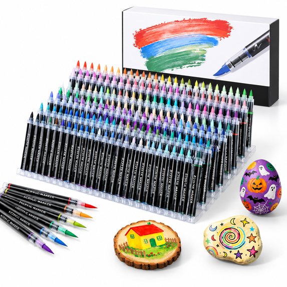 168 Colorst Markers Brush Tip Colored Pens Set With Direct-liquid Ink ...