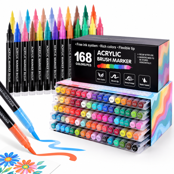 168 Colorst Markers With Automatic Ink Control - Walmart.com