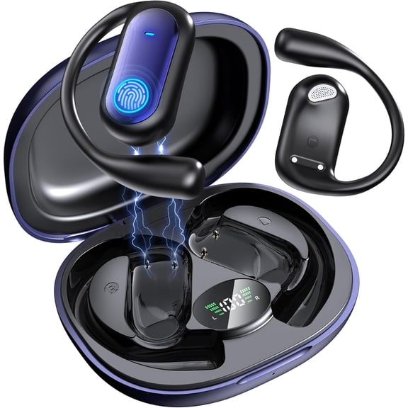 168 Languages AI Live Translation Earbuds, 4-in-1 Smart Mode Bluetooth 5.4 Touch Screen Earphones Real-Time Headphones Translator, Fit iOS and Android Ideal for Business and Learning, Light Blue