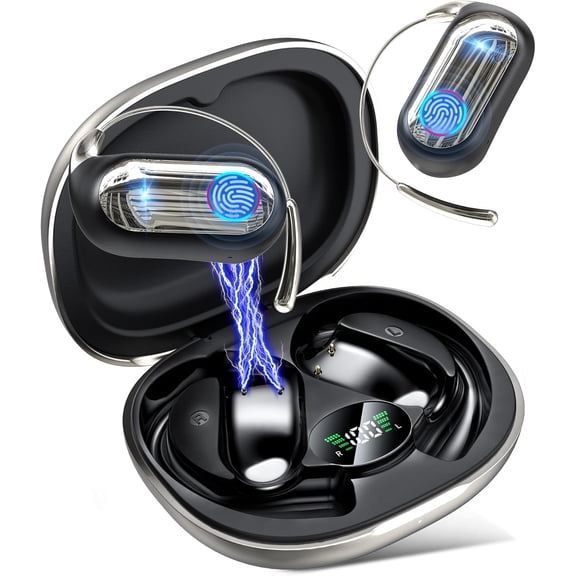 168 Languages AI Translation Earbuds, Bluetooth 5.4 Headphones Translator, 4-in-1 Smart Mode Touch Screen Real-Time Earphones Fit iOS and Android Ideal for Travel Business Learning, Gun Black