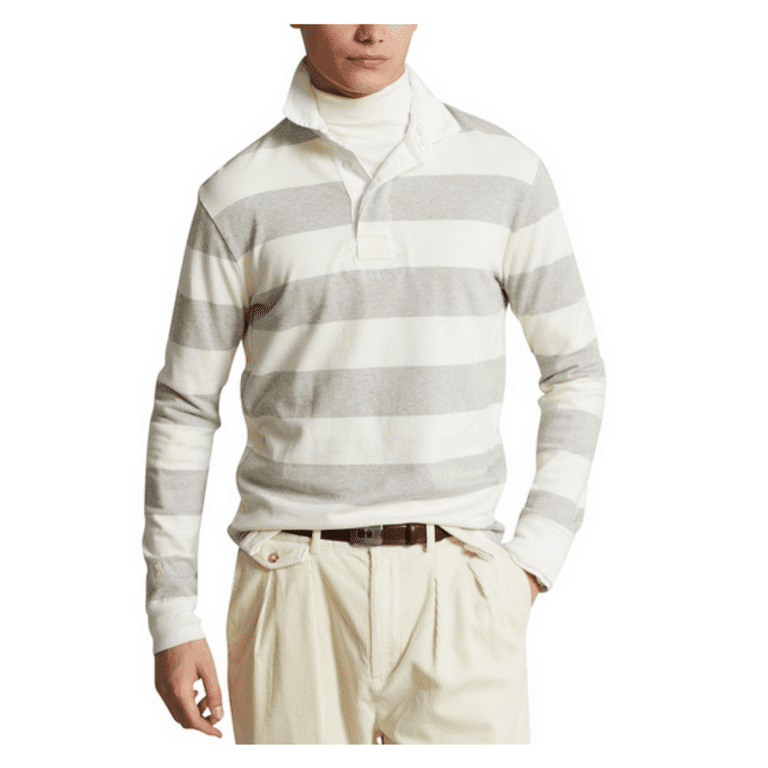 $168 POLO RALPH LAUREN Men's Striped L/S Classic Fit Rugby Shirt