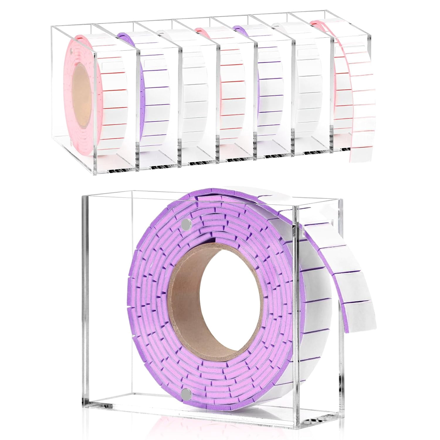 168 Pcs Foam Tape Craft Double Sided Precut 3/4 X 1/2 Inch 3D Adhesive Foam Squares Self Adhesive Dots Purple for Halloween Christmas DIY Crafts Art Sewing Supplies (1 Tape, White)