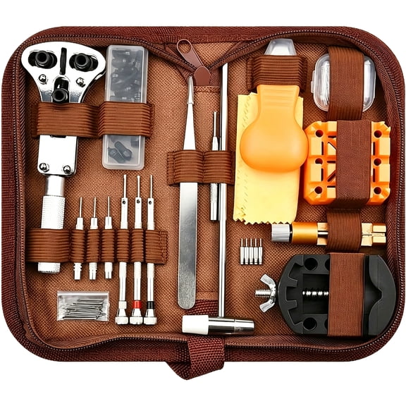168-Piece Watch Repair Tool Kit—Including Screwdrivers, Tweezers, Case Back Openers, and More—A Professional Set for Watch Repair and Band Adjustment