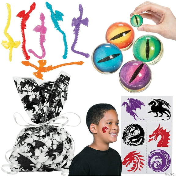 168 Pieces Dragon Party Favor Kit for 12 Guests