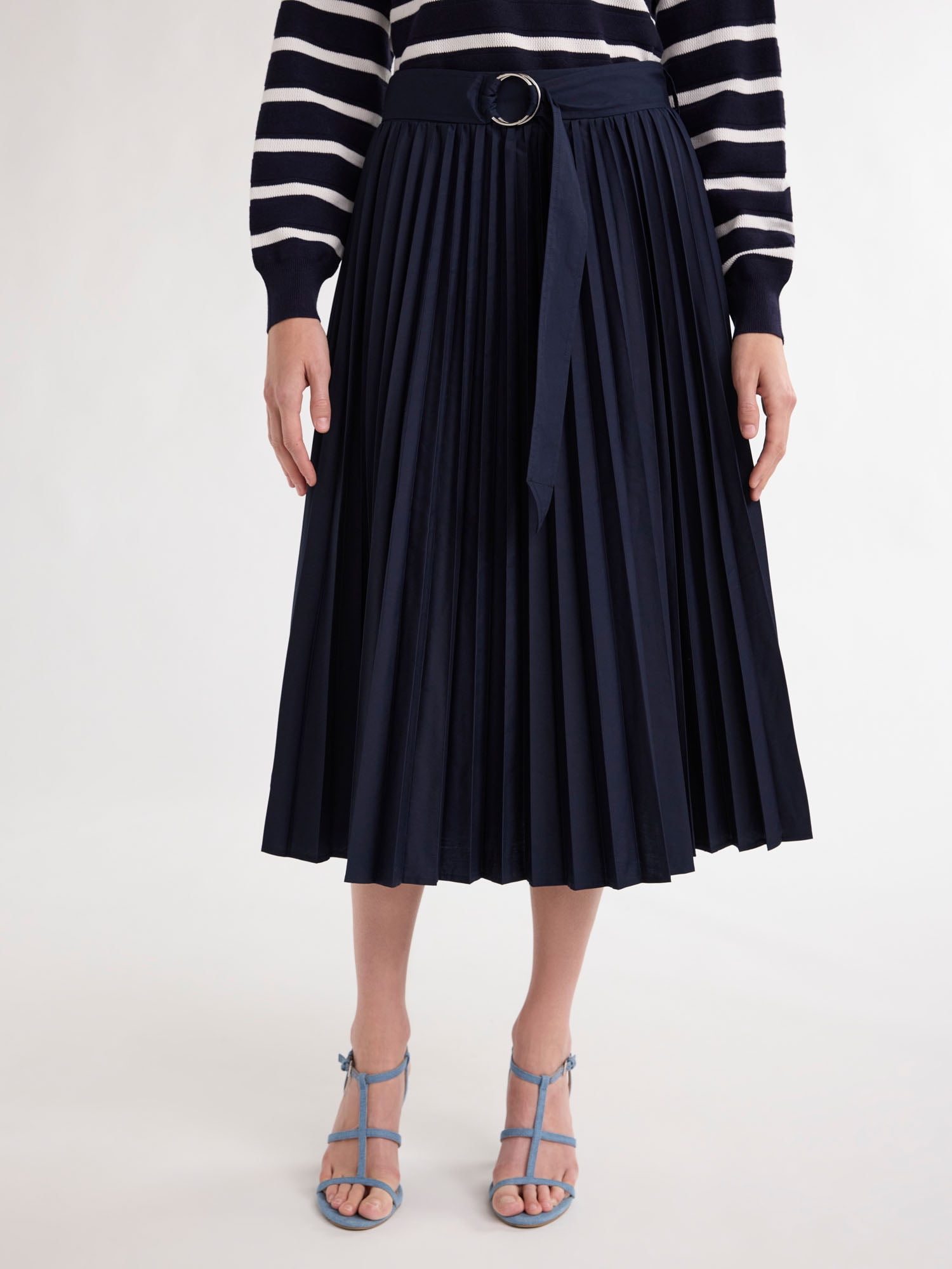 Free Assembly Women's and Women's Plus Sunburst Pleat Maxi Skirt, Sizes XS-4X