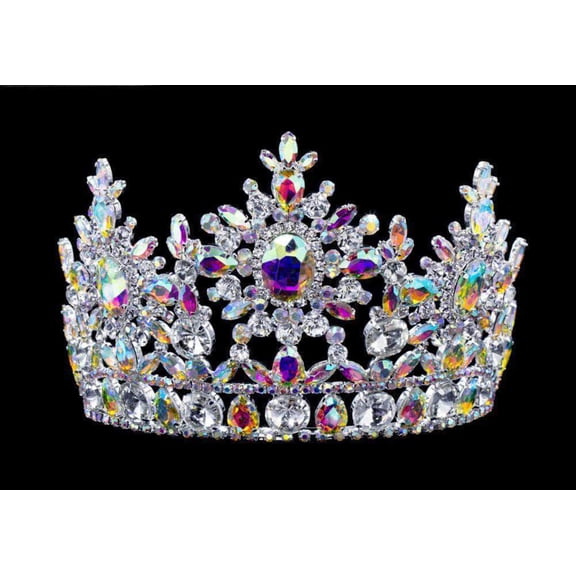 #16802abs AB Snowflake Tiara with Combs 5.5"