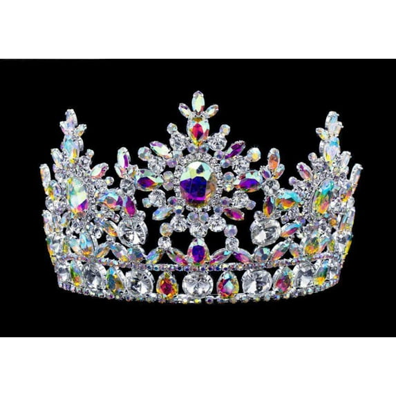 #16802abs AB Snowflake Tiara with Combs 5.5"