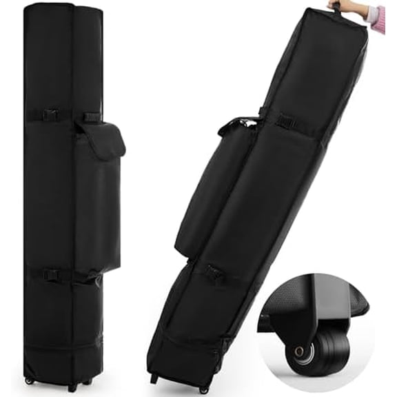 1680D 10x20 Pop up Canopy Tent Roller Bag with 3 Handles, Heavy Duty Canopy Bag with Wheels, Universal Wheeled Tent Storage Replacement for Outdoor, Black