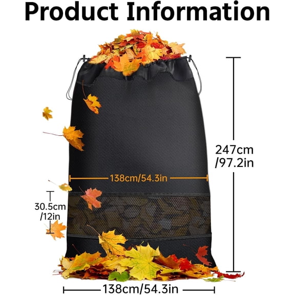 1680D Upgraded Lawn Tractor Leaf Bags, Thickened Large Grass Catcher for Riding Mower with Storage Bag