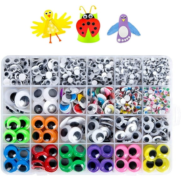1680pcs Googly Wiggle Eyes Self Adhesive, for Craft Sticker Eyes Multi Colors and Sizes for DIY