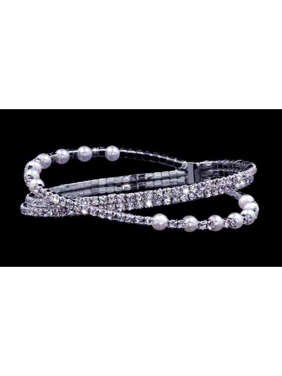 #16835 - Pearl Criss Cross Wraparound Bracelet
