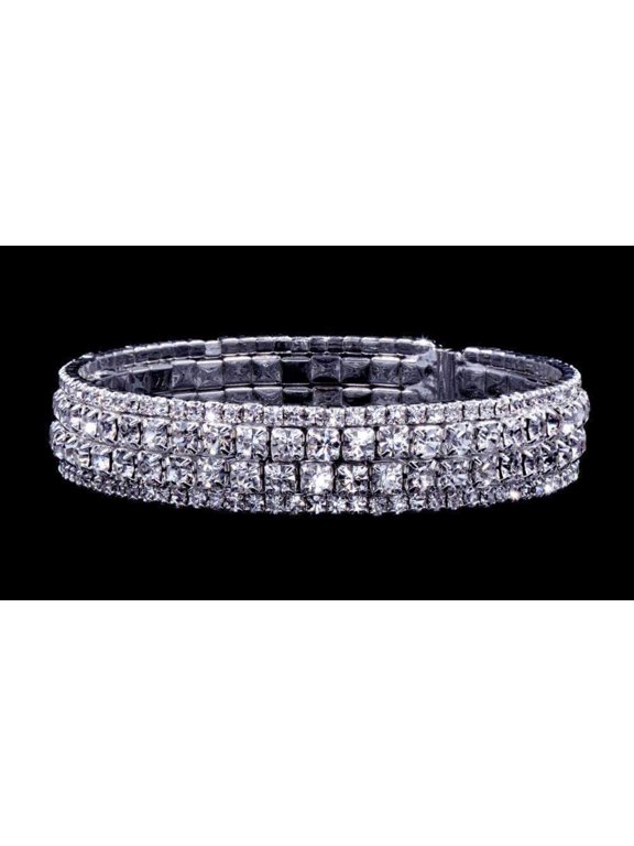 #16836 - Framed Rhinestone Wraparound Bracelet