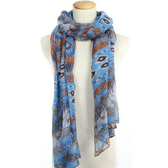 1686C Zandra Scarf - Blue & Orange