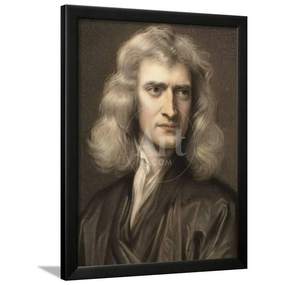 1689 Sir Isaac Newton Portrait Young, Figurative Framed Art Print Wall Art by Paul Stewart Sold by Art.Com