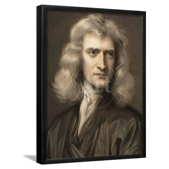 1689 Sir Isaac Newton Portrait Young, Figurative Framed Art Print Wall Art by Paul Stewart Sold by Art.Com
