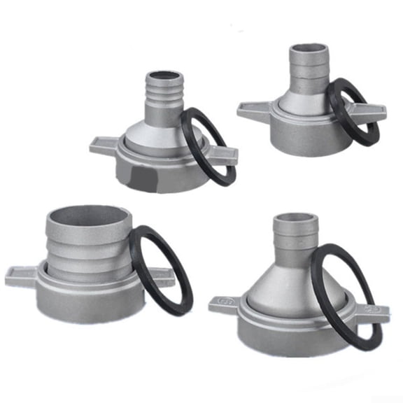 Aluminum Pump Fitting Set with Barbed Hose Ends and Sealing Rubber Gaskets, 168F170F188F Water Pump Adapter Set for Irrigation Service and Pump Line Repair Work