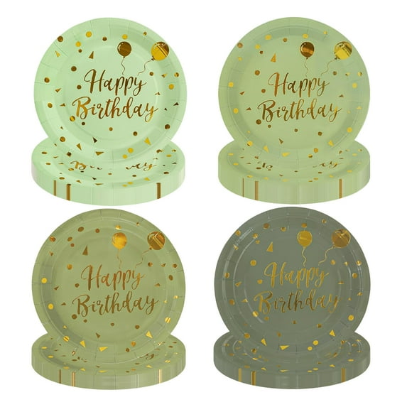 EVYIENEN 48PCS Sage Green Paper Plates, BSL1 7 Inch Disposable Gradient
