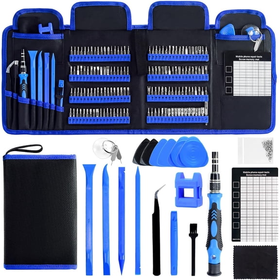 168Pcs Precision Screwdriver Set for ElectronicsMulti-Bit Repair Tool Kit for iPhone,MacBook,Laptop,Tablet,PS4,Xbox,Nintendo|Magnetic Mat,ESD Tweezers,Suction Cup&Spudger|Comes with Repair Tool Bag