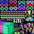 thumbnail image 1 of 168pcs Party Set Party glasses+sponge stick+finger light and fluorescent stick for Weddings, Birthdays, Concerts, Christmas & Halloween., 1 of 9