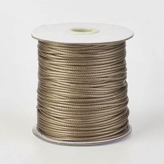 169~175 Yards Waxed Polyester Cords Beading String Necklace Bracelet Wire Threads 1mm with Spool for Jewelry Making Macrame Supplies(Tan)