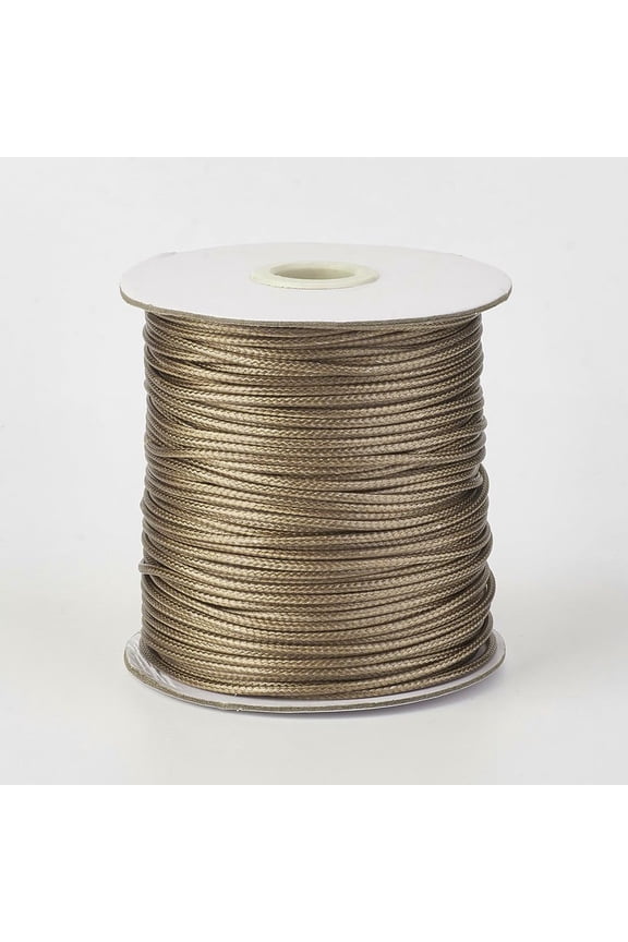 169~175 Yards Waxed Polyester Cords Beading String Necklace Bracelet Wire Threads 1mm with Spool for Jewelry Making Macrame Supplies(Tan)