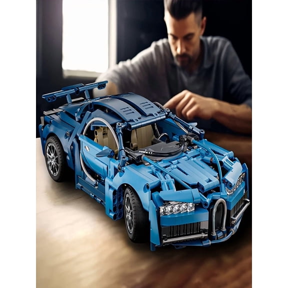 1690 Pieces, Blue Racing Building Block Toys, Abs Materials, Manual Toy Building Blocks Assembly, Home Furnishings, Office Desk Decoration