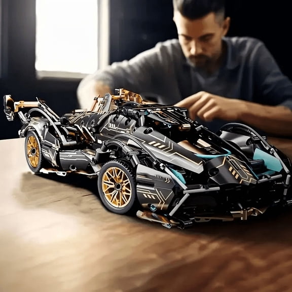 1690 Pieces, Green Racing Building Block Toys, Abs Materials, Manual Toy Building Blocks Assembly, Home Furnishings, Office Desktop Furnishings
