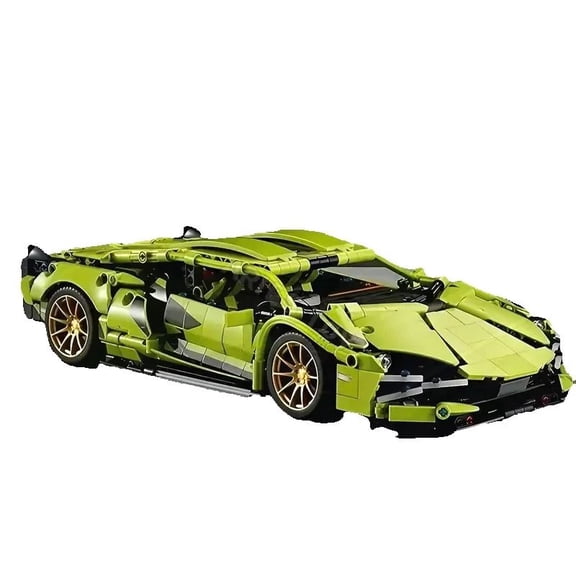 1690 Pieces of High-Quality Green Supercar Building Blocks Set, Perfect for Birthday Gifts, Using a Fashionable Sports Car Model