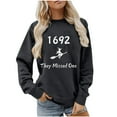 thumbnail image 1 of 1692 They Missed One Sweatshirt Halloween Sweatshirts For Women Witch Print Oversized Pullover Tops Casual Long Sleeve Crewneck Sweatshirt, 1 of 5