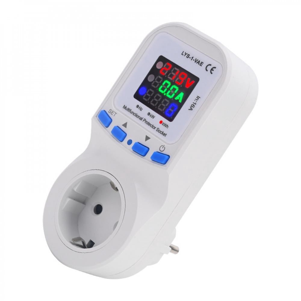 16A 220V Adjustable Metering Socket Large Screen Display Overvoltage ...