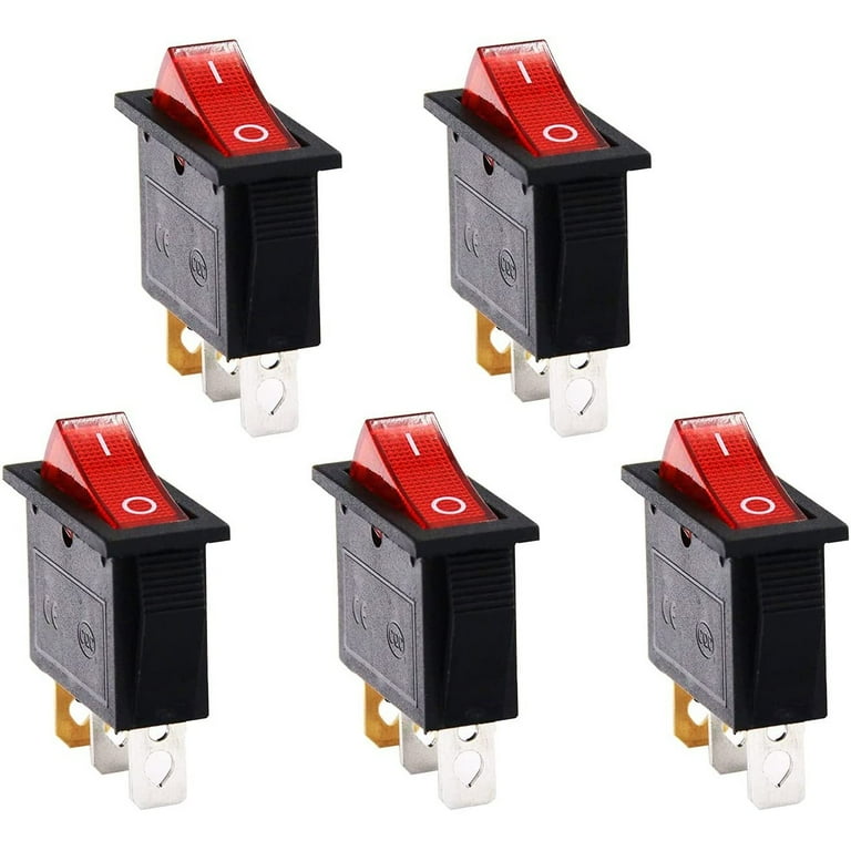 16A 250V/20A 125V 3 Pin AC Rocker Switch KCD3 Switch 5 Pcs