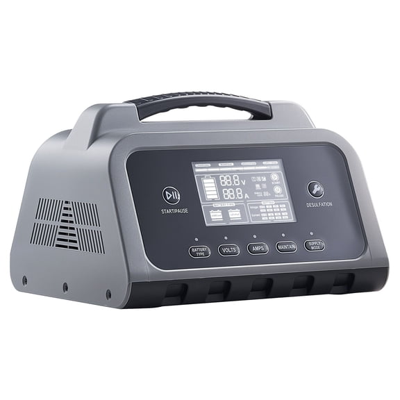 16A 6V-72V intelligence Battery Charger for Lithium & Lead-Acid, LCD Trickle Maintainer Desulfator, Car Boat Motorcycle